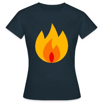 Feuer - Frauen T-Shirt - Navy - Vorne - AI Model Female 172 dark (172cm)