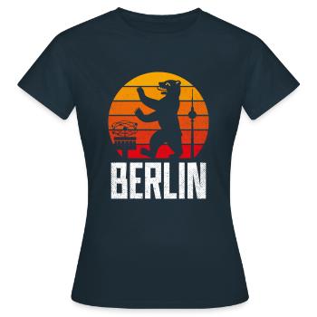 BERLIN BEAR ALEX SUN GRUNGE VINTAGE - T-shirt Femme - marine - Devant - AI Model Female 172 dark (172cm)