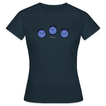 Happy Blueberries | Blueberry | Fruit - Women's T-Shirt - navy - Front - AI Model Female 172 dark (172cm)