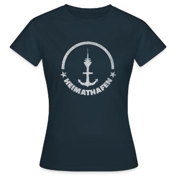 Heimathafen Düsseldorf - Frauen T-Shirt - Navy - Vorne - AI Model Female 172 dark (172cm)