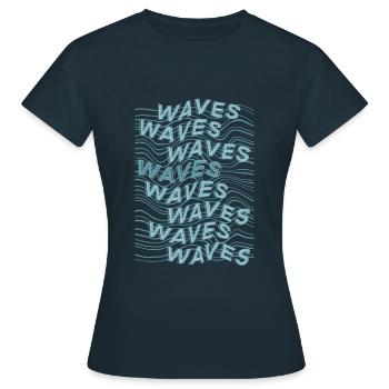 Waves - Frauen T-Shirt - Navy - Vorne - AI Model Female 172 dark (172cm)
