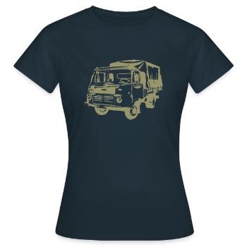 Robur Pritsche LO LD IFA - Frauen T-Shirt - Navy - Vorne - AI Model Female 172 dark (172cm)