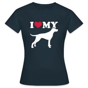 English Pointer - Women's T-Shirt - navy - Front - AI Model Female 172 dark (172cm)