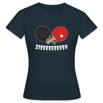Table Tennis Zieeeeh Draw Topspin - Women's T-Shirt - navy - Front - AI Model Female 172 dark (172cm)