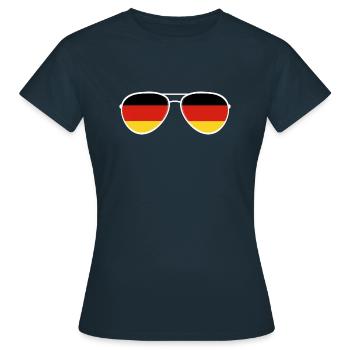 Allemagne Allemagne Lunettes de soleil Germania Drapeau - T-shirt Femme - marine - Devant - AI Model Female 172 dark (172cm)