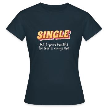 Single - Frauen T-Shirt - Navy - Vorne - AI Model Female 172 dark (172cm)