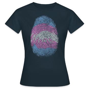 Trans-Fingerabdruck - Frauen T-Shirt - Navy - Vorne - AI Model Female 172 dark (172cm)