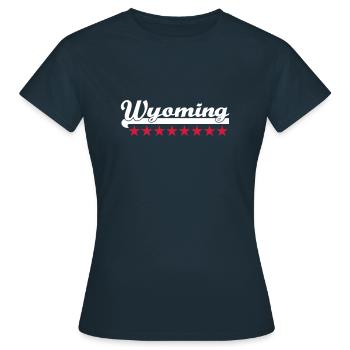 wyoming - Frauen T-Shirt - Navy - Vorne - AI Model Female 172 dark (172cm)