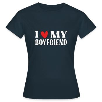 J’aime mon copain - T-shirt Femme - marine - Devant - AI Model Female 172 dark (172cm)