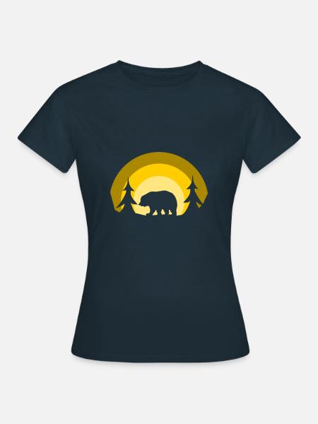 Bär im Wald - Frauen T-Shirt - Navy