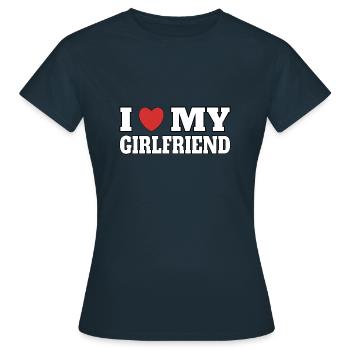 J’aime ma copine - T-shirt Femme - marine - Devant - AI Model Female 172 dark (172cm)