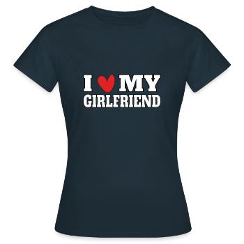 J’aime ma copine - T-shirt Femme - marine - Devant - AI Model Female 172 dark (172cm)