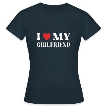 J’aime ma copine - T-shirt Femme - marine - Devant - AI Model Female 172 dark (172cm)