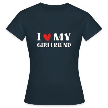 J’aime ma copine - T-shirt Femme - marine - Devant - AI Model Female 172 dark (172cm)