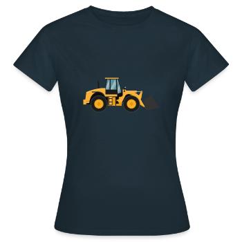 Lademaschine Silhouette Geschenk Radladerfahrer - Frauen T-Shirt - Navy - Vorne - AI Model Female 172 dark (172cm)