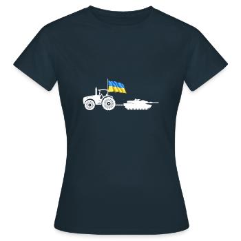 Ukrainischer Bauer stiehlt Kiewer Traktortank - Frauen T-Shirt - Navy - Vorne - AI Model Female 172 dark (172cm)