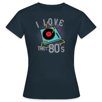 J'aime le cadeau de platine de 80 ans - T-shirt Femme - marine - Devant - AI Model Female 172 dark (172cm)