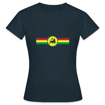 Flagge Rasta Reggae Reggaeton Löwe - Frauen T-Shirt - Navy - Vorne - AI Model Female 172 dark (172cm)