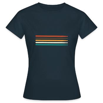 Chopsticks for retro drummers vintage drums - Women's T-Shirt - navy - Front - AI Model Female 172 dark (172cm)
