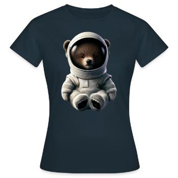 Ours en combinaison d’astronaute - T-shirt Femme - marine - Devant - AI Model Female 172 dark (172cm)