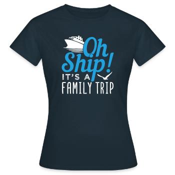 Bateau Bateau c'est un cadeau de croiseur de voyage en famille - T-shirt Femme - marine - Devant - AI Model Female 172 dark (172cm)