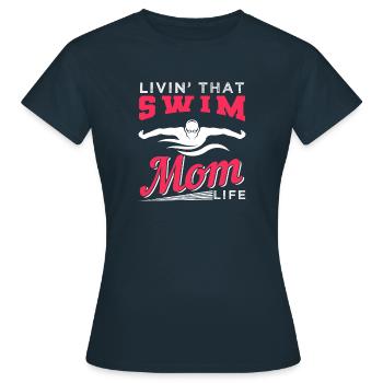 Swim Mom Natation Fan Lover Sport - T-shirt Femme - marine - Devant - AI Model Female 172 dark (172cm)