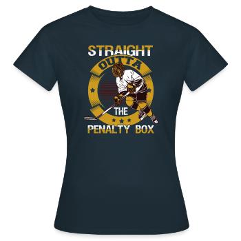 Straight Outta The Penalty Box Hockey Fan Gift - T-shirt Femme - marine - Devant - AI Model Female 172 dark (172cm)