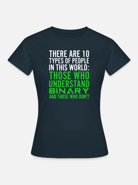 There Are 10 Types Of People Binary Computer Geek - Dame-T-shirt - marineblå