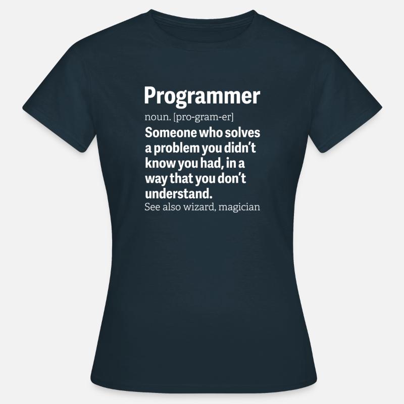 Programmer Wizard Magician Developer Science - T-shirt Femme - marine