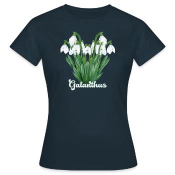 Perce-neige Galanthus - T-shirt Femme - marine - Devant - AI Model Female 172 dark (172cm)
