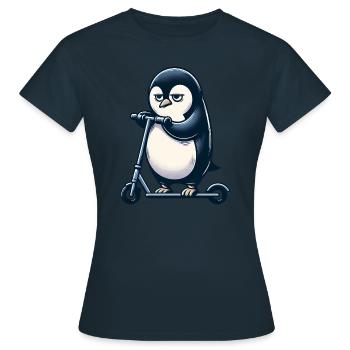Carlin sur kickroller chien drôle - T-shirt Femme - marine - Devant - AI Model Female 172 dark (172cm)