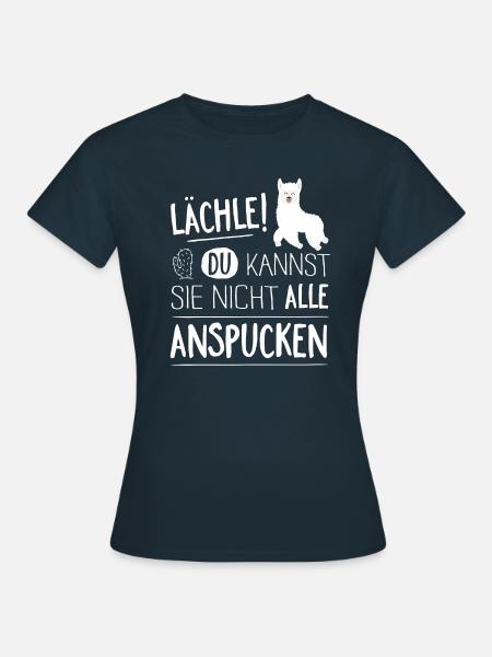 Alpaka-Anspucken - Frauen T-Shirt - Navy