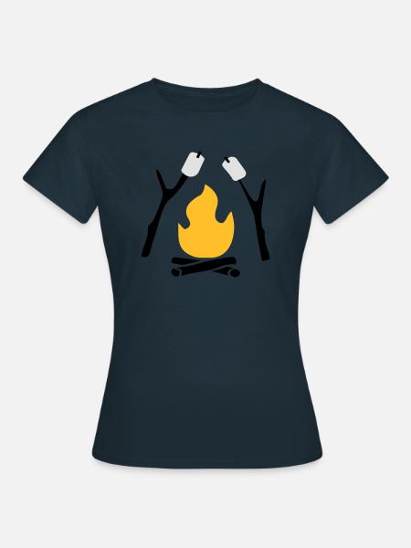 Lagerfeuer - Frauen T-Shirt - Navy