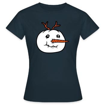 bonhomme de neige visage tête cool hiver noël ka - T-shirt Femme - marine - Devant - AI Model Female 172 dark (172cm)