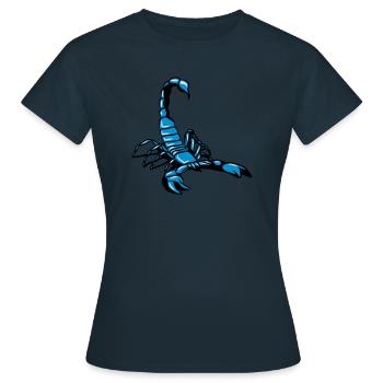 attaqué horoscope Scorpion - T-shirt Femme - marine - Devant - AI Model Female 172 dark (172cm)