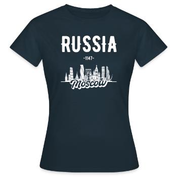 Moscou Russie Cadeau de Noël - T-shirt Femme - marine - Devant - AI Model Female 172 dark (172cm)