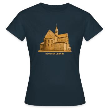 Lehnin Kloster - Frauen T-Shirt - Navy - Vorne - AI Model Female 172 dark (172cm)