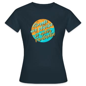 Évitez le plastique - T-shirt Femme - marine - Devant - AI Model Female 172 dark (172cm)