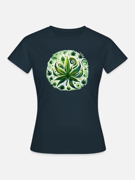 Hanfblatt - Frauen T-Shirt - Navy