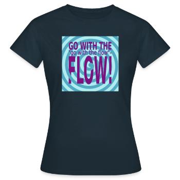 GO with the FLOW! - Women's T-Shirt - navy - Front - AI Model Female 172 dark (172cm)