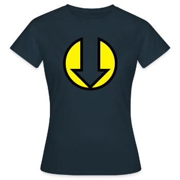 Down Arrow - Women's T-Shirt - navy - Front - AI Model Female 172 dark (172cm)