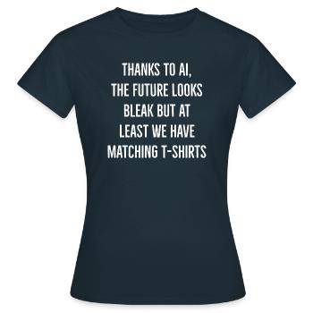 Unemployment Saying English - Women's T-Shirt - navy - Front - AI Model Female 172 dark (172cm)