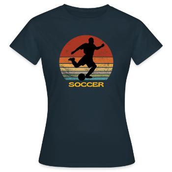 Conception illustrée de soccer - T-shirt Femme - marine - Devant - AI Model Female 172 dark (172cm)