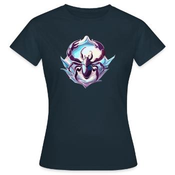 Chrom Skorpion - Frauen T-Shirt - Navy - Vorne - AI Model Female 172 dark (172cm)