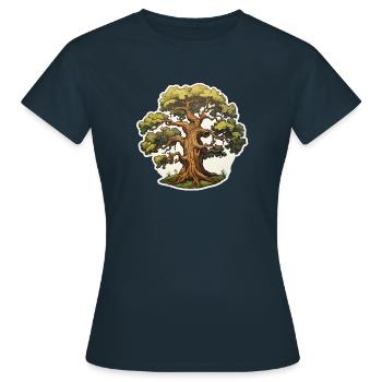 Chêne noueux - T-shirt Femme - marine - Devant - AI Model Female 172 dark (172cm)