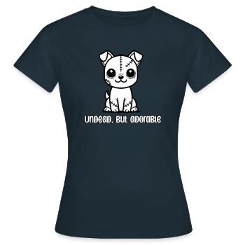 Zombie Puppy - Mort-vivant mais design adorable - T-shirt Femme - marine - Devant - AI Model Female 172 dark (172cm)