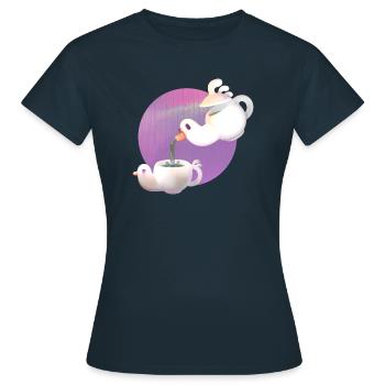 Deep Tea Set - Women's T-Shirt - navy - Front - AI Model Female 172 dark (172cm)