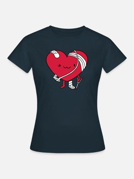 malato di cuore spezzato paziente malato doc - Maglietta da donna - navy
