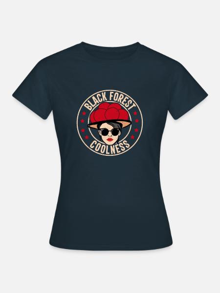 Schwarzwald Bollenhut Coolness Geschenk - Frauen T-Shirt - Navy