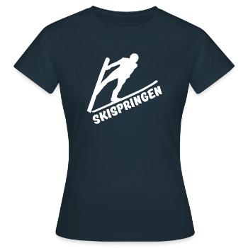 Skispringen - Frauen T-Shirt - Navy - Vorne - AI Model Female 172 dark (172cm)